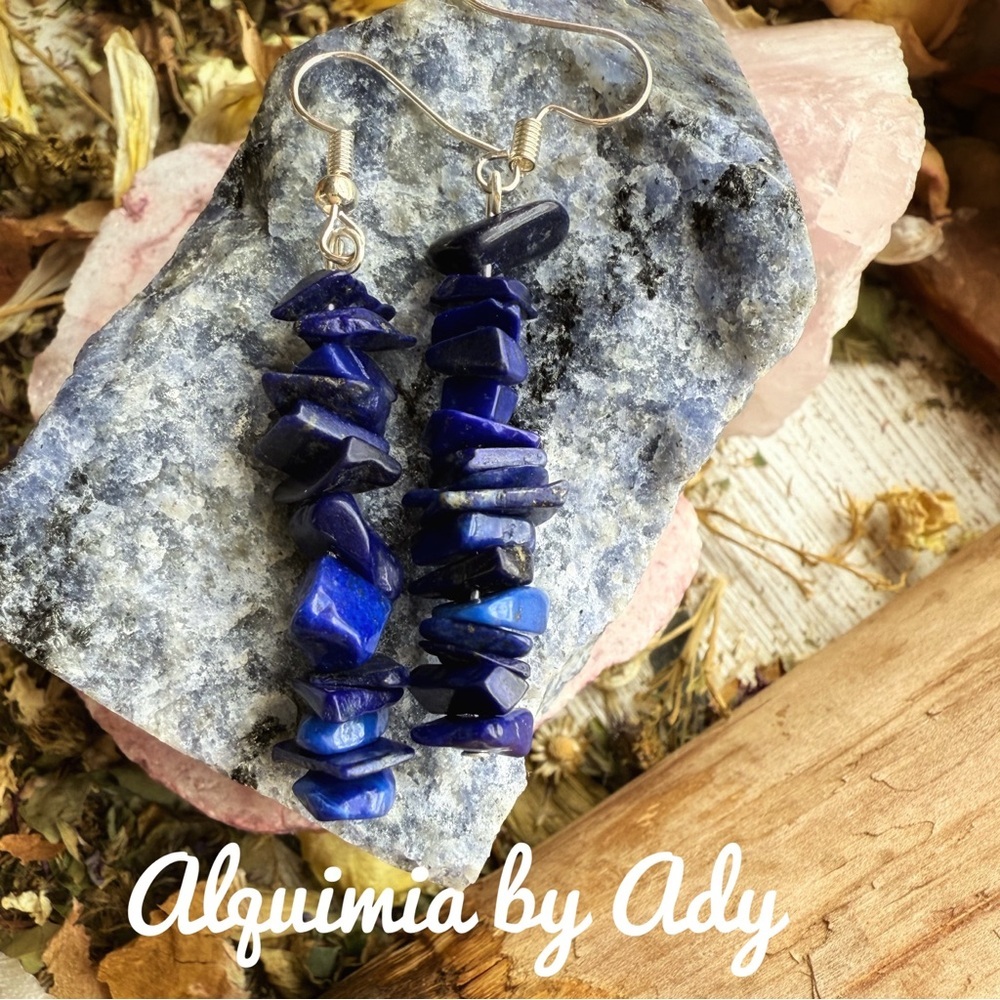 Alquimia Deep Blue lapis lazuli Stone Earrings